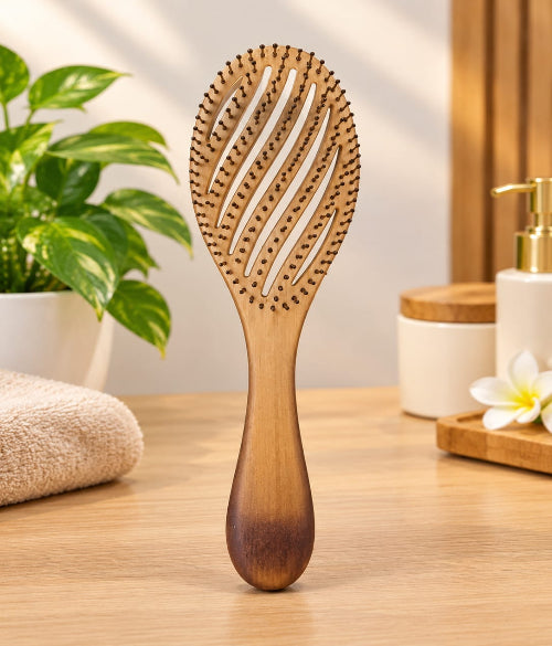 GlowNest Hair Brush gently detangles knots