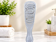 Premium Glitter Silver Detangling Hair Brush with Flexible Bristles, Ventilated Design & Ergonomic Handle for All Hair Types