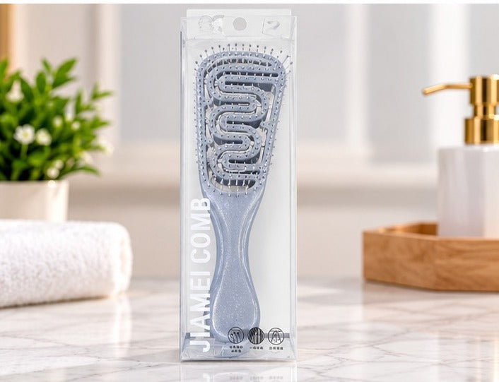 Premium Glitter Silver Detangling Hair Brush with Flexible Bristles, Ventilated Design & Ergonomic Handle for All Hair Types