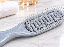 Premium Glitter Silver Detangling Hair Brush with Flexible Bristles, Ventilated Design & Ergonomic Handle for All Hair Types