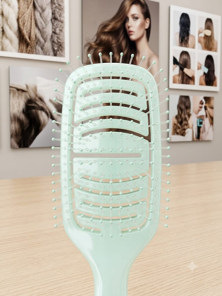 JIAMEI Vented Paddle Detangling Hair Brush – Anti-Frizz Scalp Massager Comb