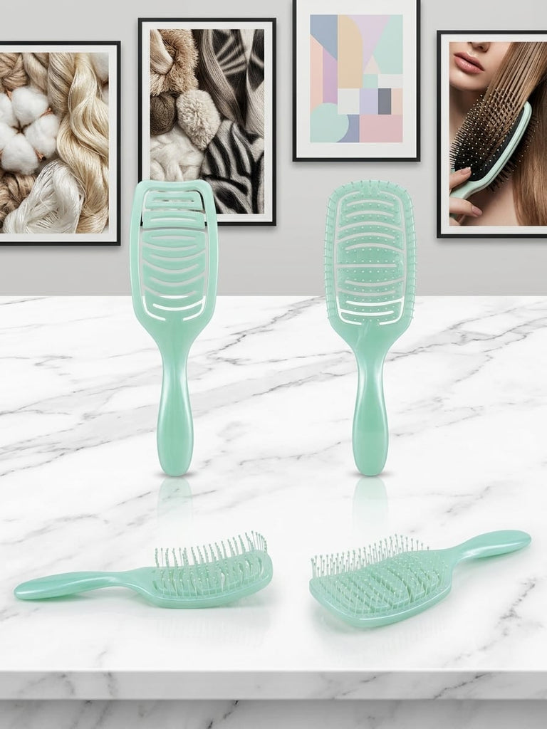 JIAMEI Vented Paddle Detangling Hair Brush – Anti-Frizz Scalp Massager Comb