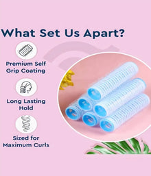BADI 10Pcs Hairdressing Home Use Soft Large Self-Adhesive Hair Roller (Random Color )