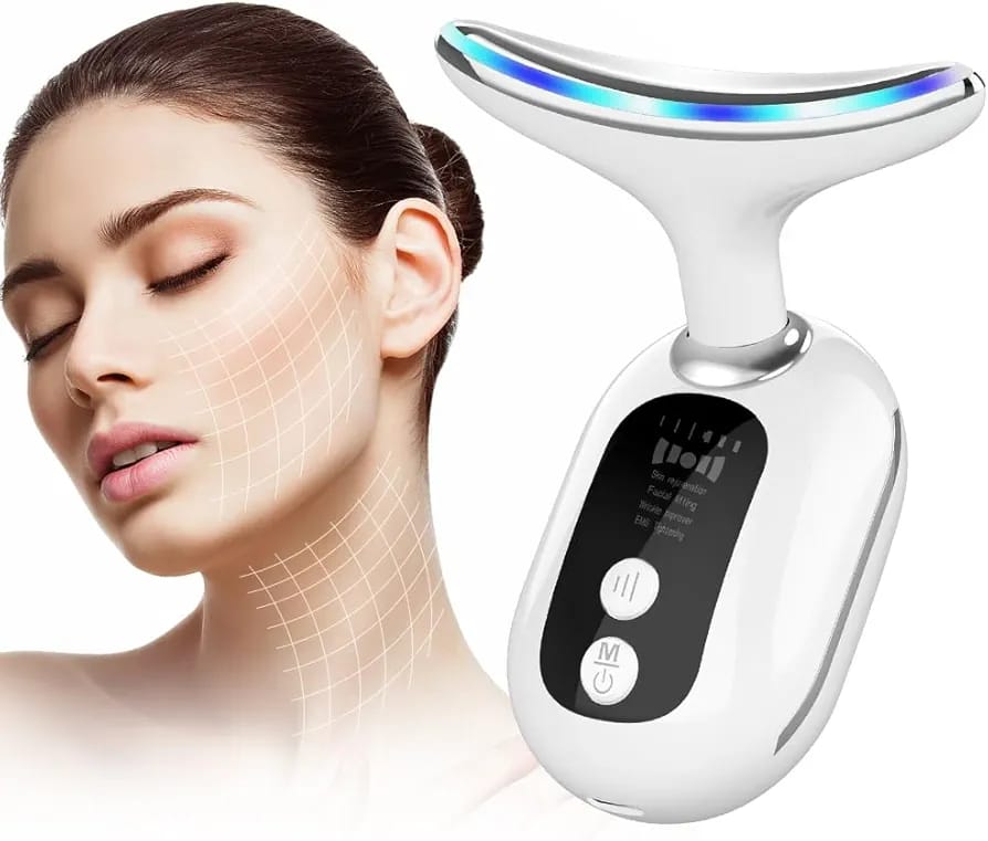 Beauty Device for Face & Neck – Anti-Wrinkle & Skin Tightening with 3 Light Modes