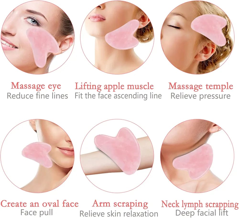 Jade Roller &  Gua Sha Set – Natural Rose Jade