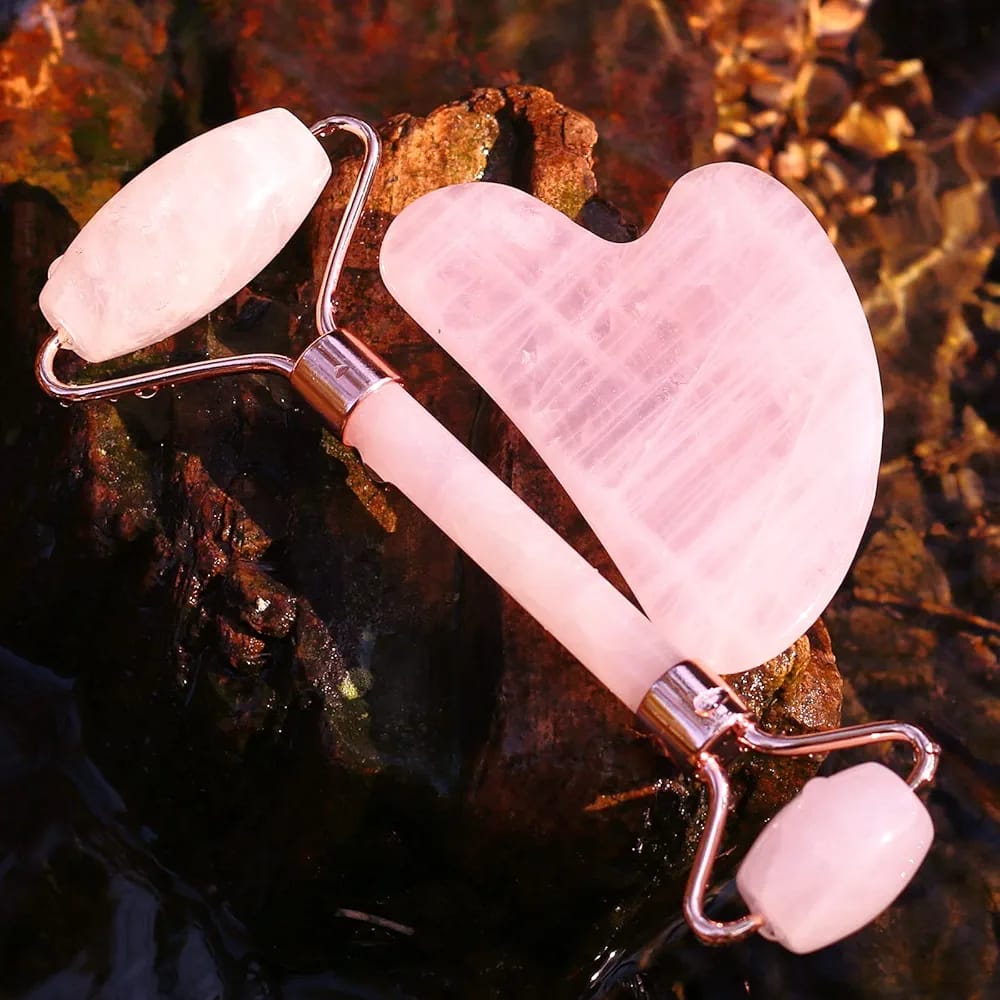 Jade Roller &  Gua Sha Set – Natural Rose Jade