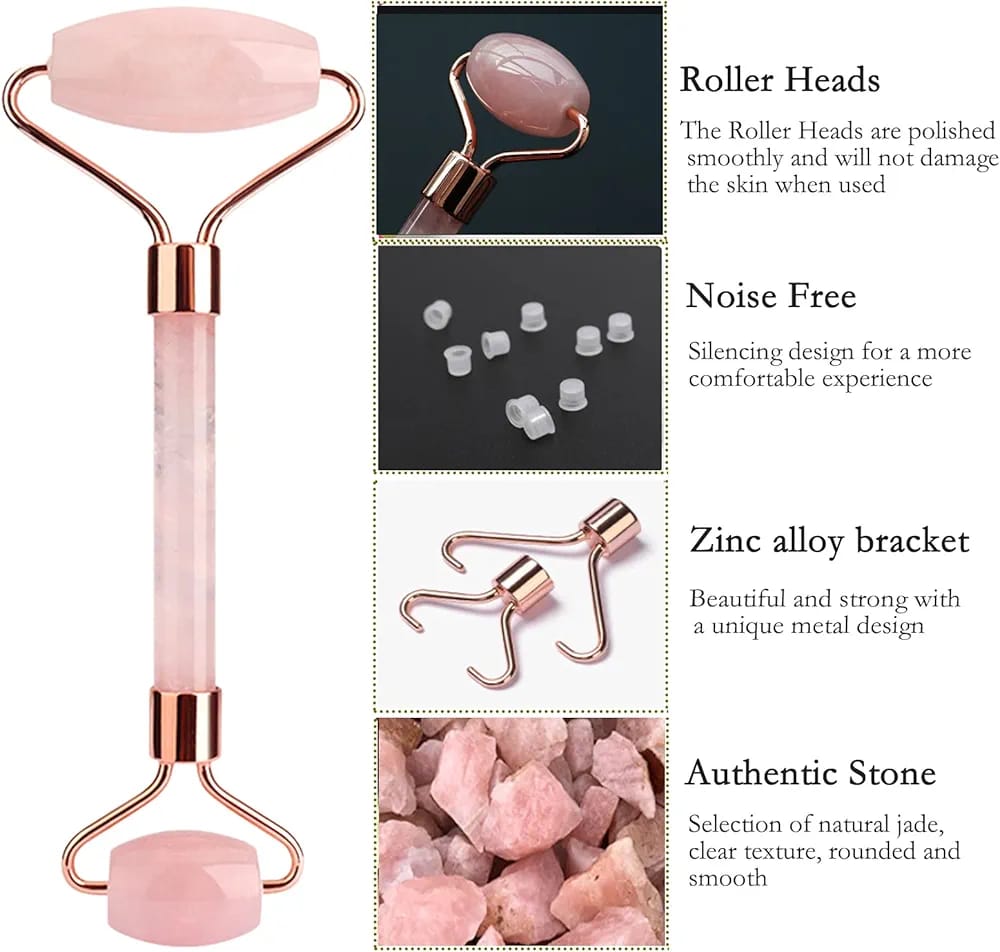 Jade Roller &  Gua Sha Set – Natural Rose Jade