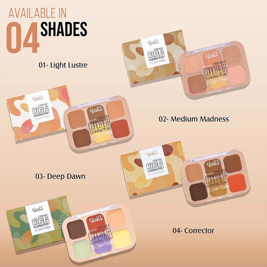 GLAM21 CREAM CONCEALER CORRECTOR 6 COLOR PALETTE