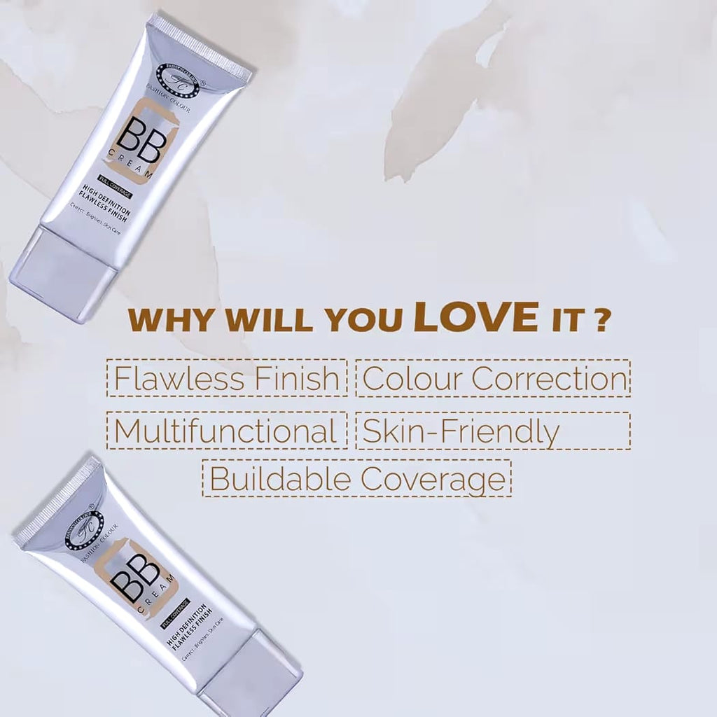 FASHION COLOR BB CREAM FULL COVERAGE HIGH DEFINITION FLAWLESS FINISH