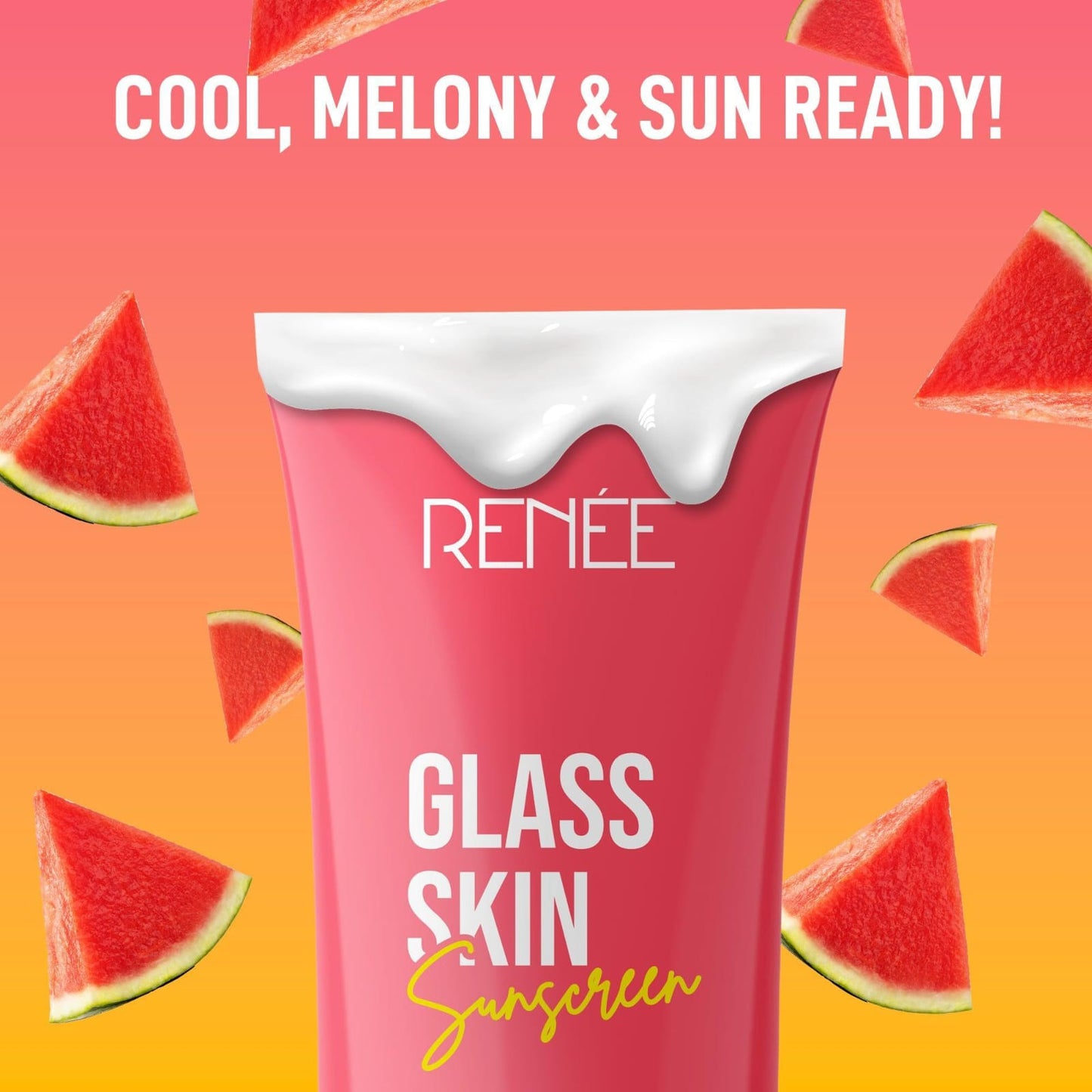 RENEE Glass Skin Sunscreen, SPF 50+ PA++++, Watermelon Extract, All Skin Types, 50g