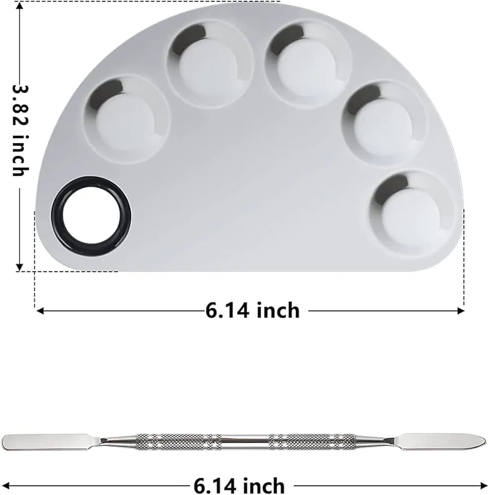 Makeup Mixing Color Plate/Pallete stainless Steel with Spatula