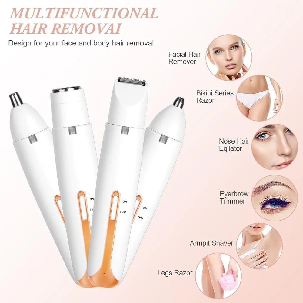 4-IN-1 SHAVER WOMEN'S RAZOR AND EYEBROW TRIMMER