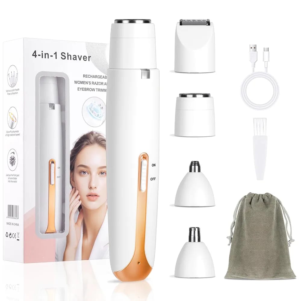 4-IN-1 SHAVER WOMEN'S RAZOR AND EYEBROW TRIMMER