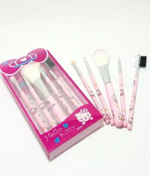 Face &  Eyes Makeup Brush Set  Pack of 5 Pcs