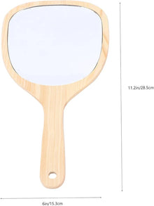 WOODEN  HANDLE MIRROR SMALL SIZE