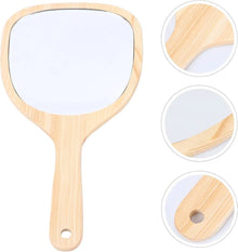 WOODEN  HANDLE MIRROR SMALL SIZE