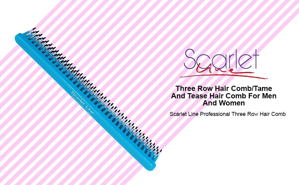 SCARLET LINE THREE ROW HAIR COMB
