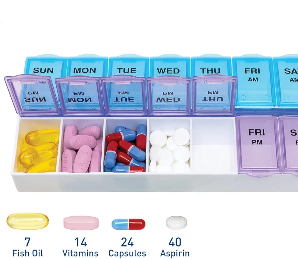 Weekly Twice-A-Day Pill Organizer