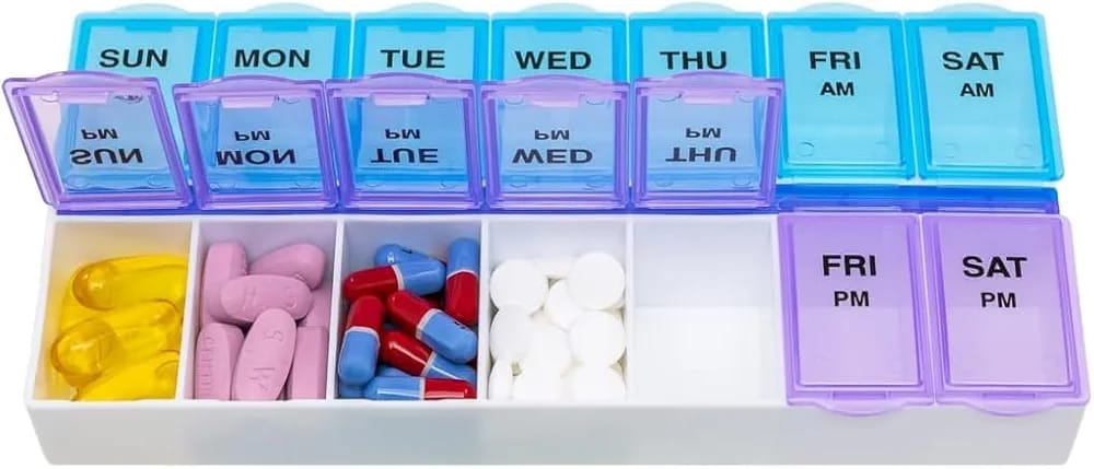 Weekly Twice-A-Day Pill Organizer
