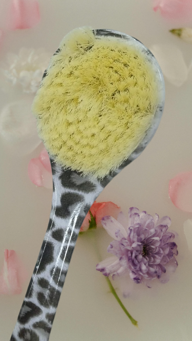 Body Bath Brush with Bristles & Loofah – Dual-Sided Shower Scrubber