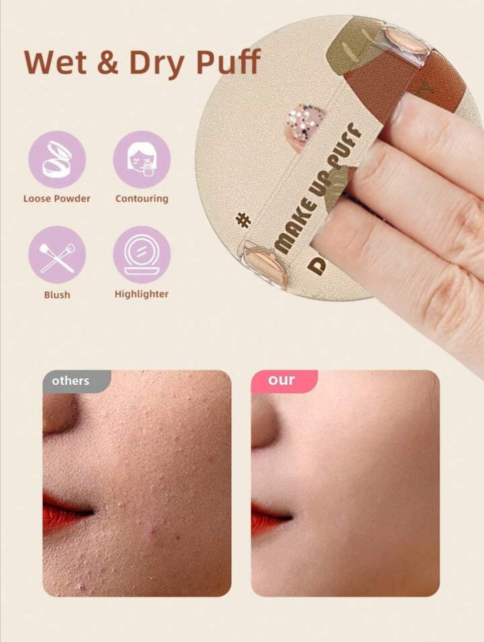 2 PCS/SET MAKEUP SPONGE  PUFF COMBO