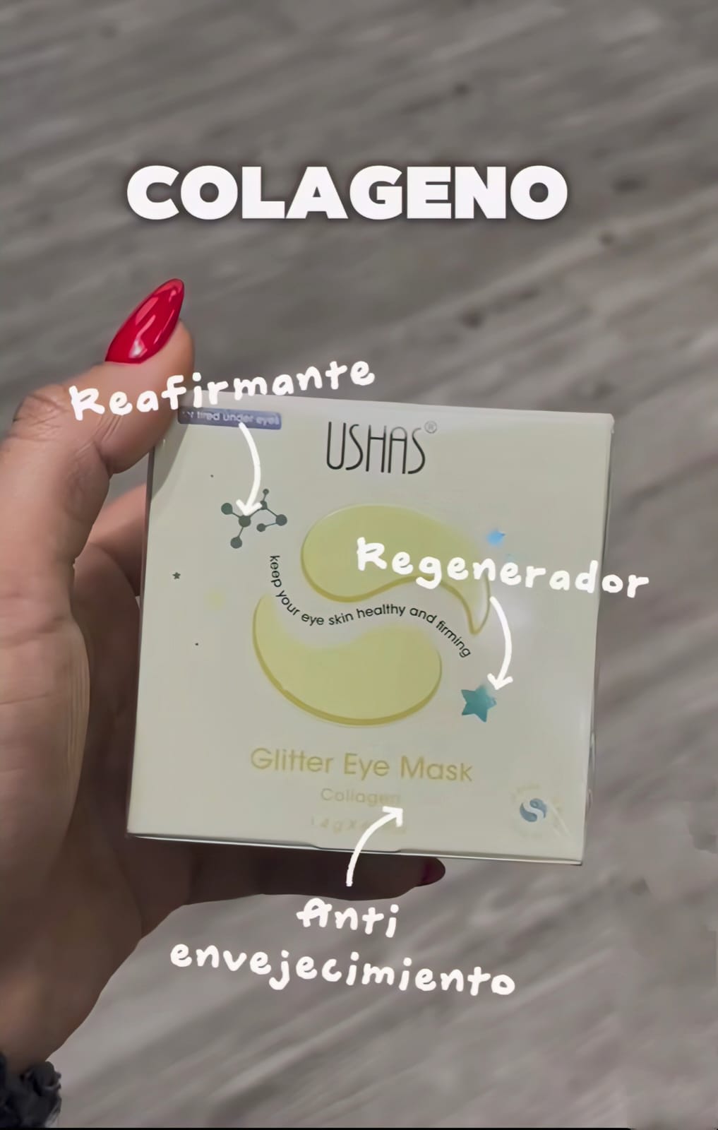 Ushas Glitter Eye Mask cu Extract de Avocado