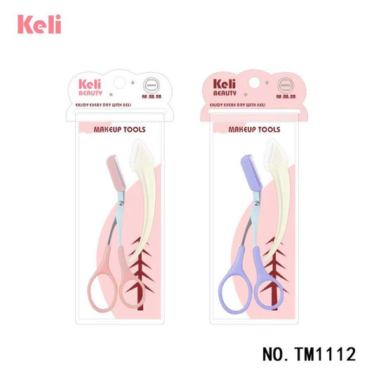 Keli Eyebrow Razor and Scissor with Comb Attachment