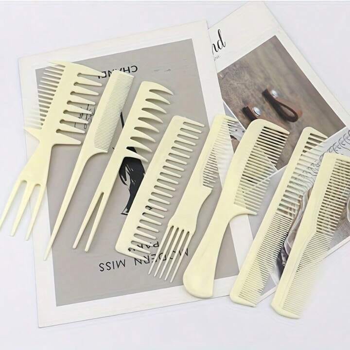 Hair Brush Set: 8 PCS  Anti-Static Hair Styling Combs for Men Women Salon & Home