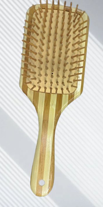 Wooden Paddle Hair Brush with Bamboo Bristles