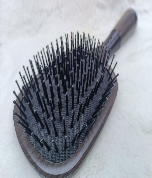 Wooden Cushion Hair Brush with Bamboo Pins