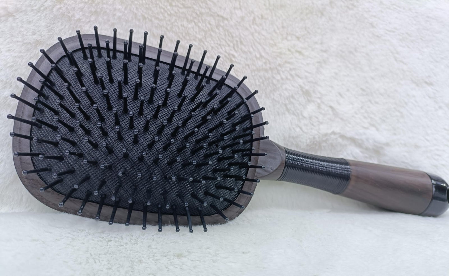 Wooden Cushion Hair Brush with Bamboo Pins
