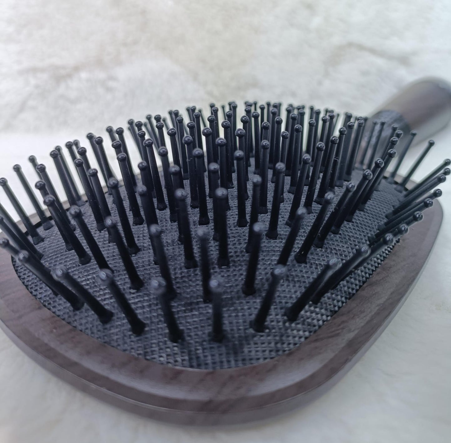 Wooden Cushion Hair Brush with Bamboo Pins