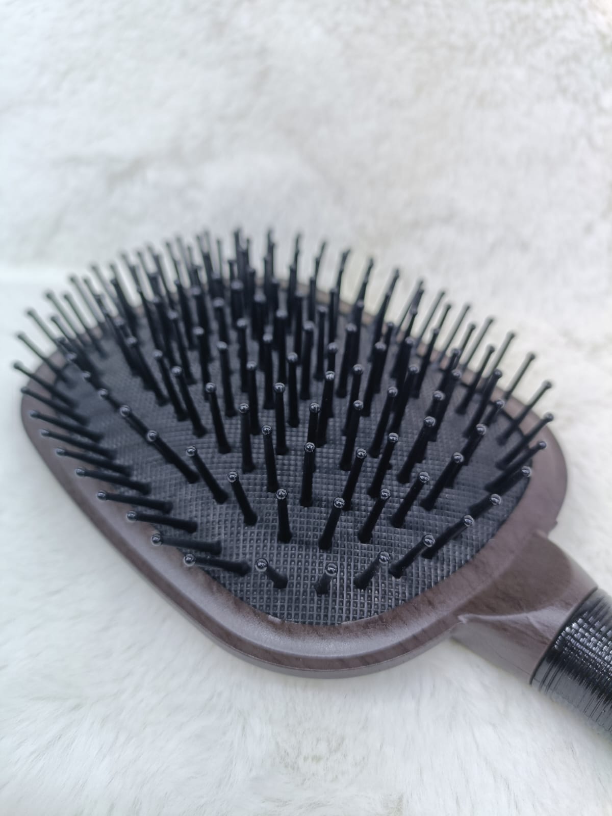 Wooden Cushion Hair Brush with Bamboo Pins