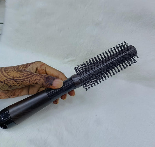 Round Styling Hair Brush – Solid Wood Roller Comb