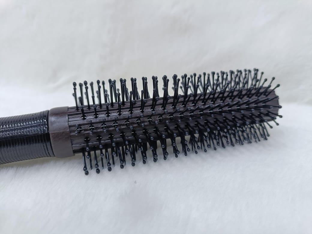 Round Styling Hair Brush – Solid Wood Roller Comb