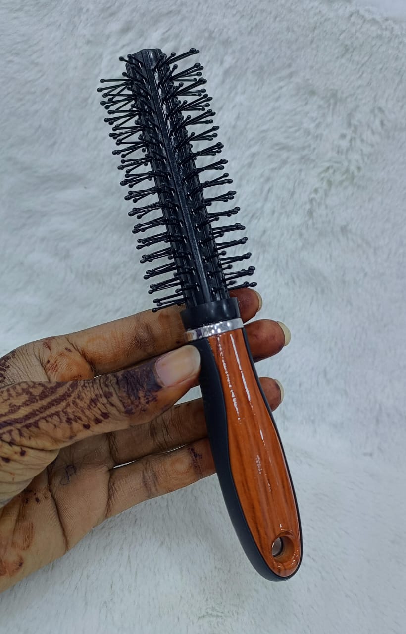 Wooden Handle Fiber Round Hair Care Brush – Small Size