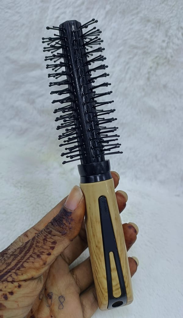 Wooden Handle Fiber Round Hair Care Brush – Small Size