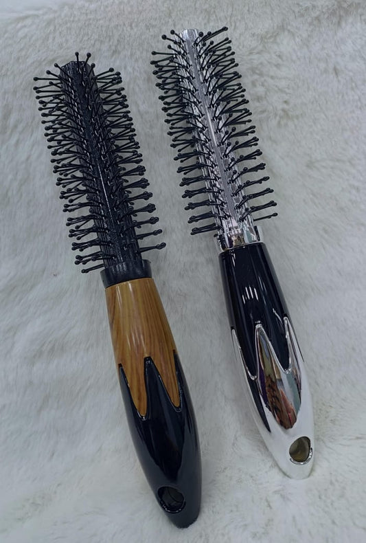 Round Hair Comb & Flat Hair Comb Brush with Soft Nylon Bristles – Small Size for Women & MEN