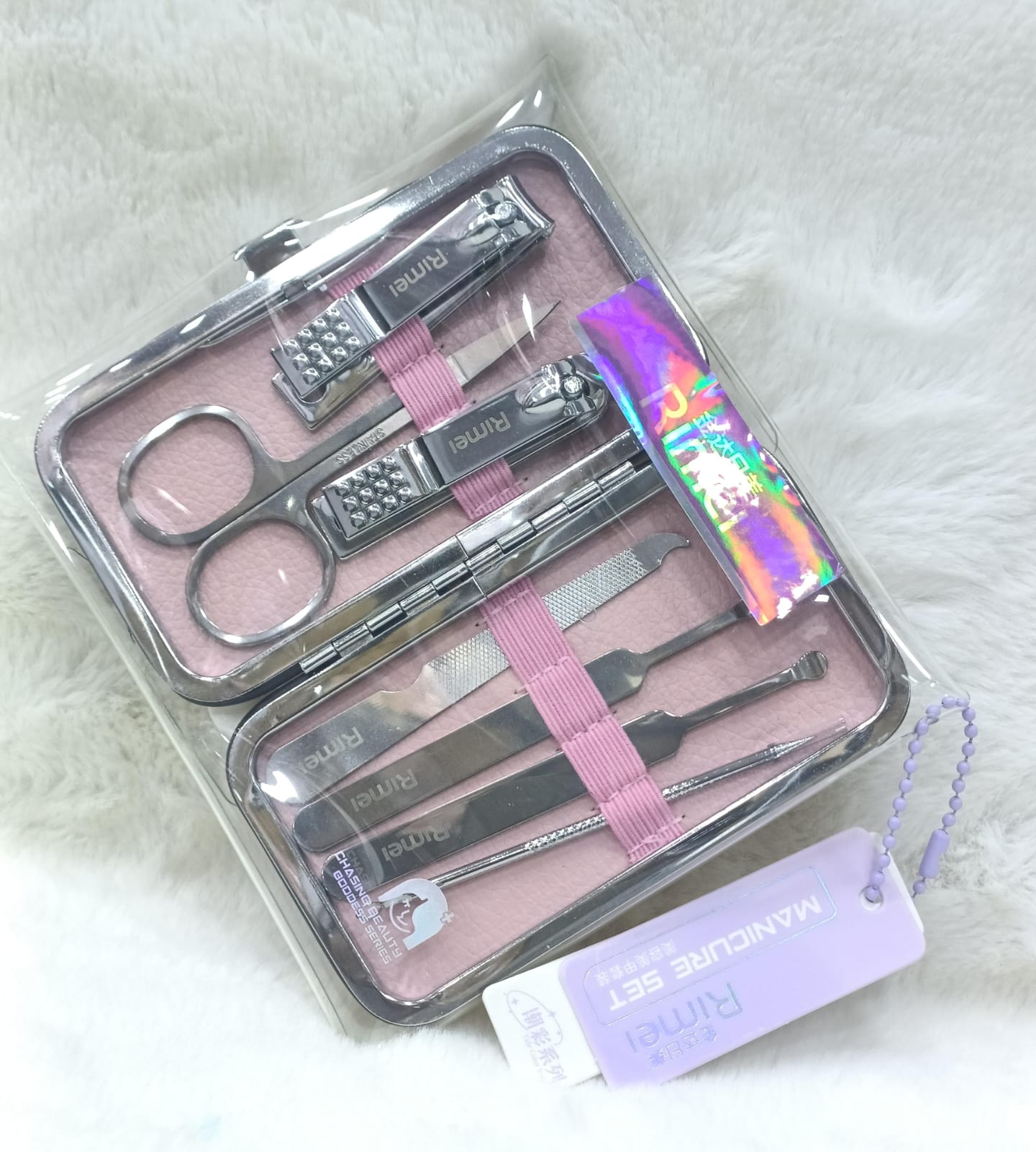 7-in-1 Manicure Pedicure Set nail clipper, pedicure scissor, tweezer, knife, ear pick, nail file