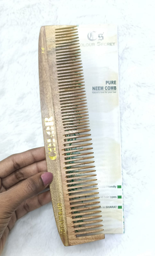 CS Colour Sec 100% Pure & Natural Neem Wood Comb  NO.14