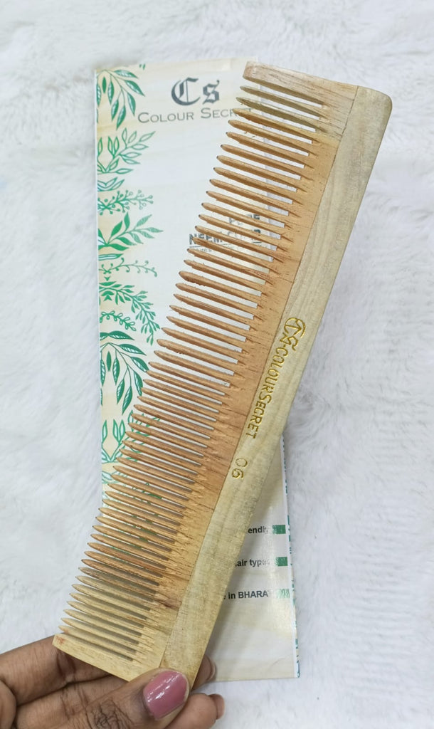 CS Colour Sec Handmade Neem Wooden Comb No. 06 !