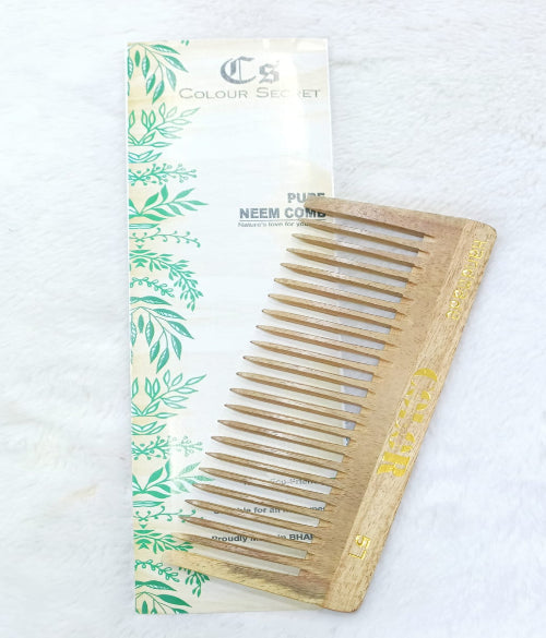 CS Colour Sec Handmade Neem Wooden Comb No. 57