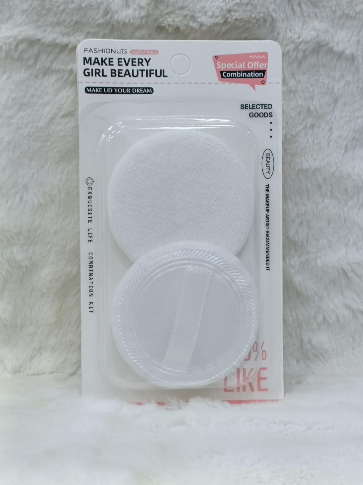 Powder Puff Round Velour Face Makeup Compact Body