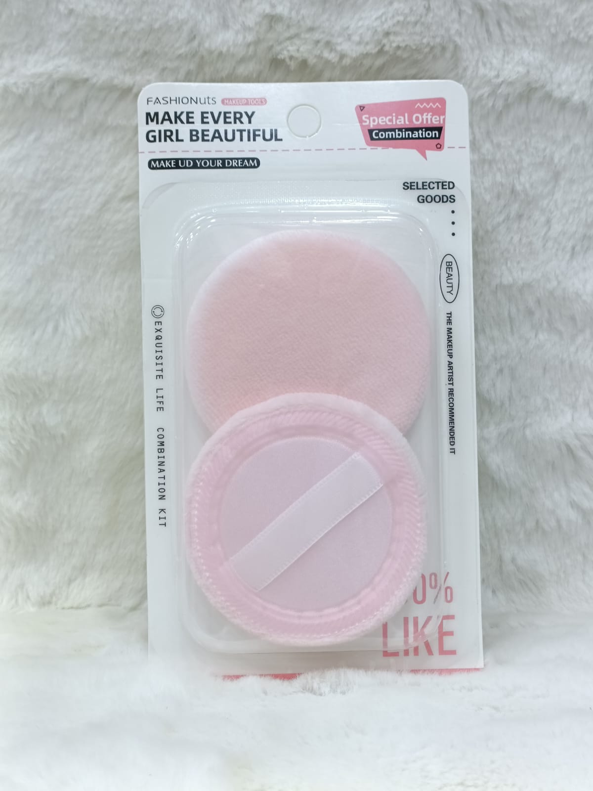 Powder Puff Round Velour Face Makeup Compact Body