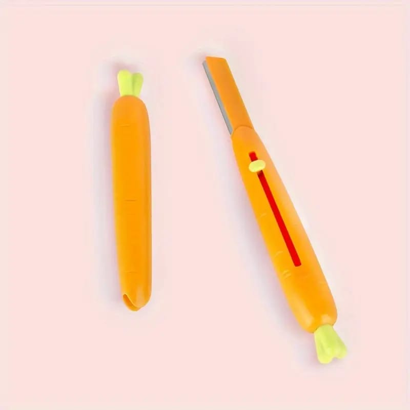 Portable Carrot Shaped Eyebrow Scraper Anti Scratch Eyebrow Trimmer Stainless Steel Reusable Eyebrow Trimmer