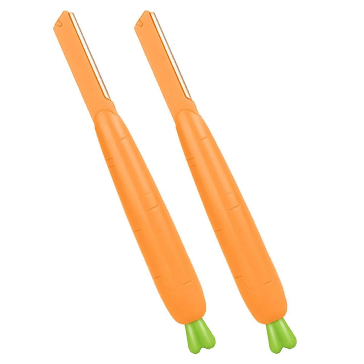 Portable Carrot Shaped Eyebrow Scraper Anti Scratch Eyebrow Trimmer Stainless Steel Reusable Eyebrow Trimmer