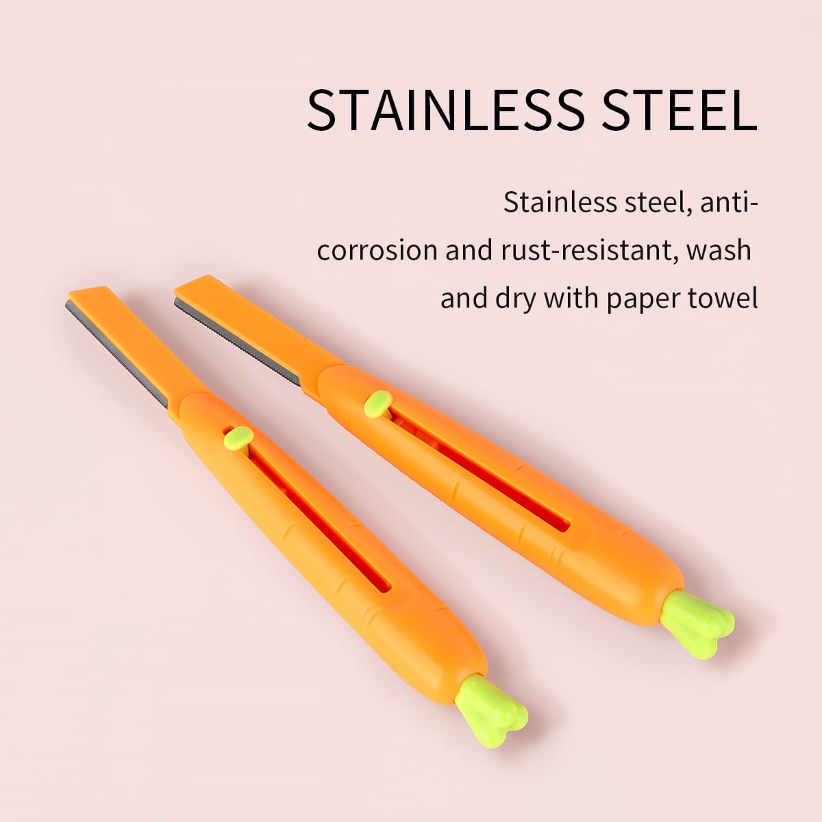 Portable Carrot Shaped Eyebrow Scraper Anti Scratch Eyebrow Trimmer Stainless Steel Reusable Eyebrow Trimmer