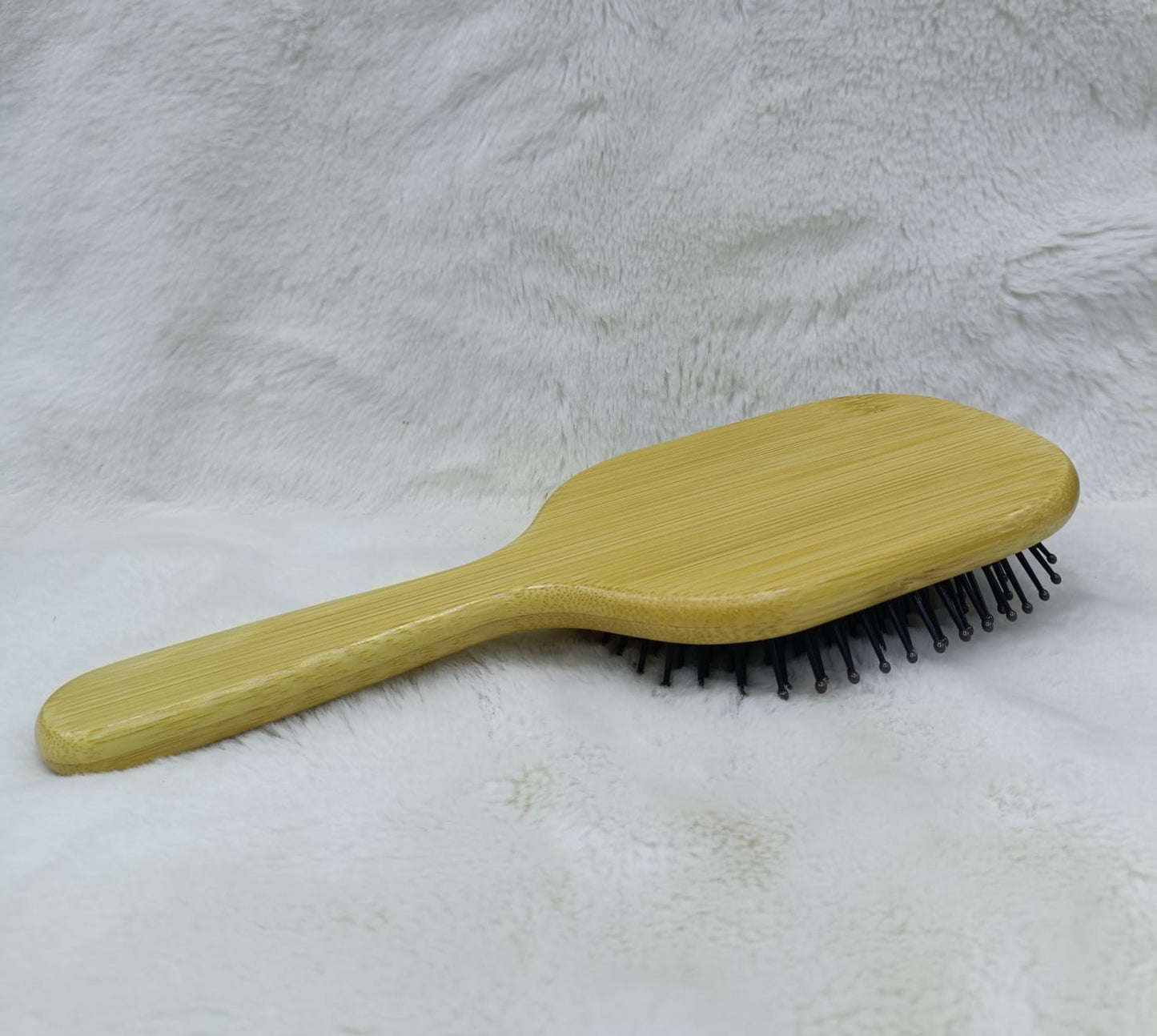 Wood Hair Brush-Paddle Hair brush with Metal Pin Bristles-Wooden Brush for Hair