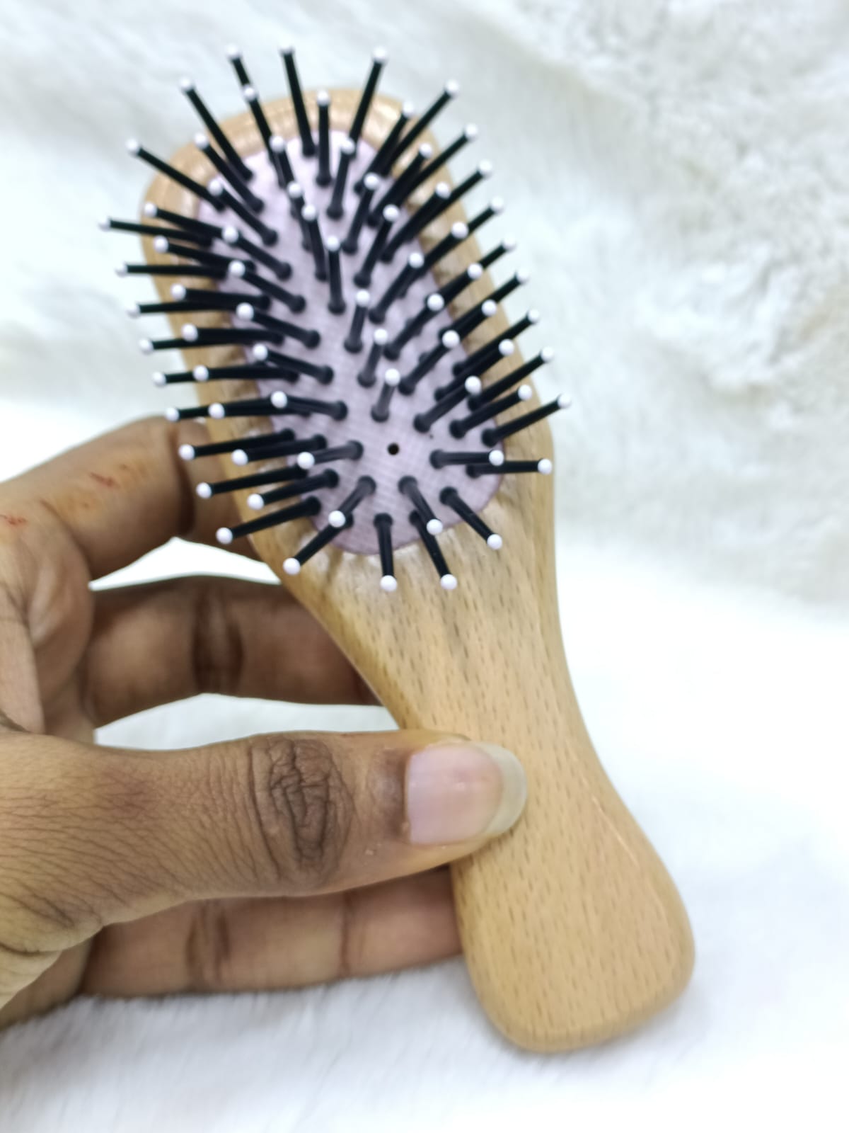 Mini Pocket Comb Paddle Hairbrush Bristle Laser Hairbrush and Comb
