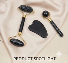Black Jade Roller & Gua Sha Set of 3 – Complete Facial Care